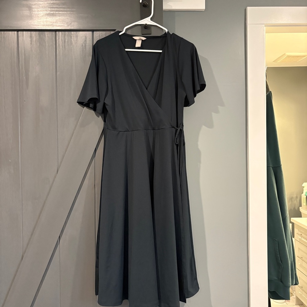H&M Dark Blue Wrap Dress